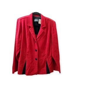 Valerie Stevens Red Blazer with Black Details